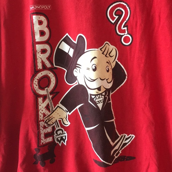 🌞 3/15$ Red Monopoly T-Shirt - L - Picture 2 of 4